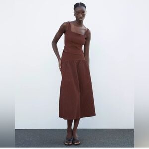 Zara Brown Sleeveless Top